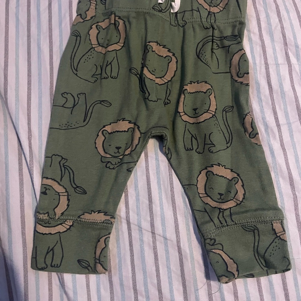 Carter's Olive Baby Pants with Lion Design